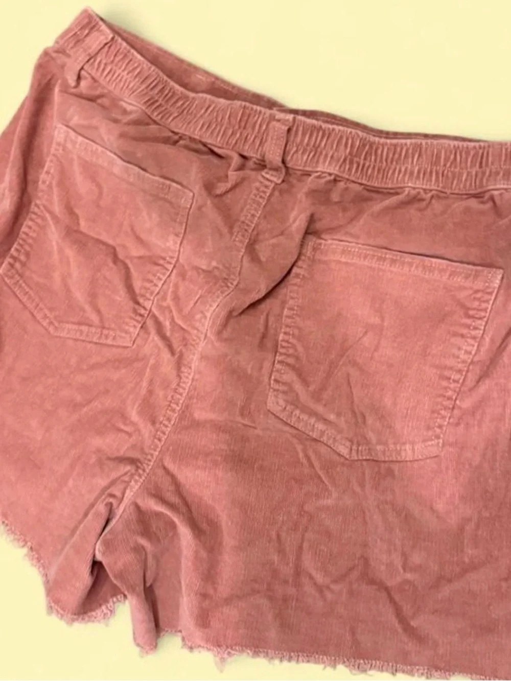 Free People Pink Corduroy High-Rise Shorts